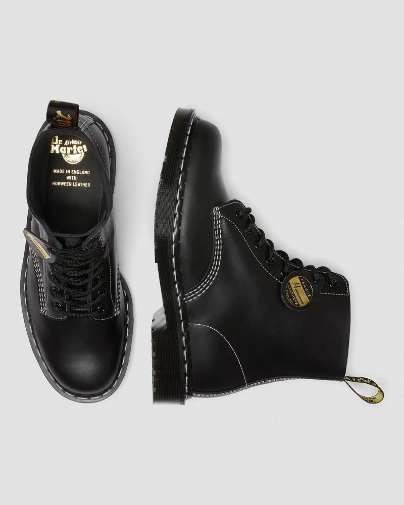 Dr Martens 1460 Pascal Made in England Cavalier Læder Snørestøvler Dame Sort | DK 187ILH